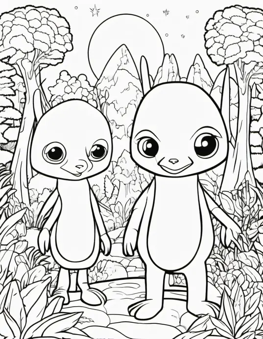 Extraterrestrial Forest Coloring Adventure