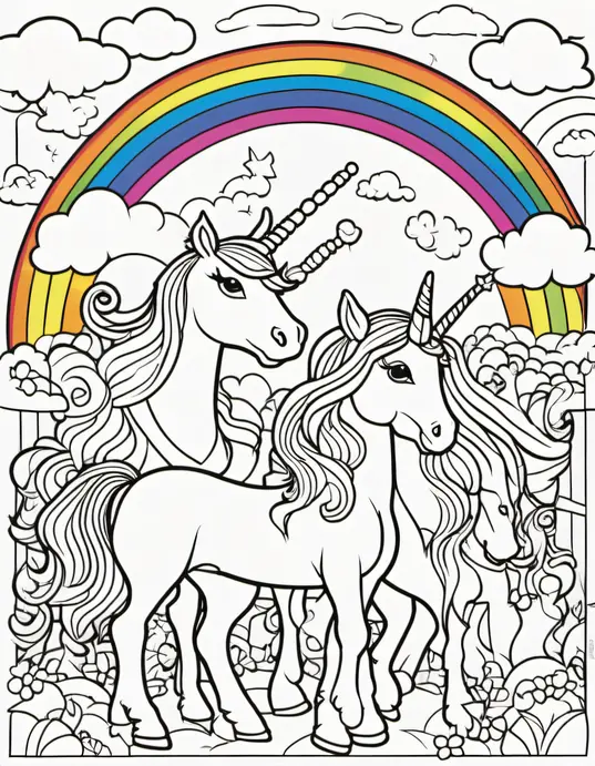 Colorful Unicorn Rainbow Maze Scene for Kids