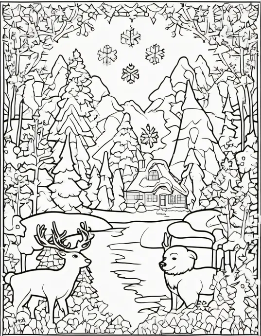 Snowflake Forest Coloring Adventure
