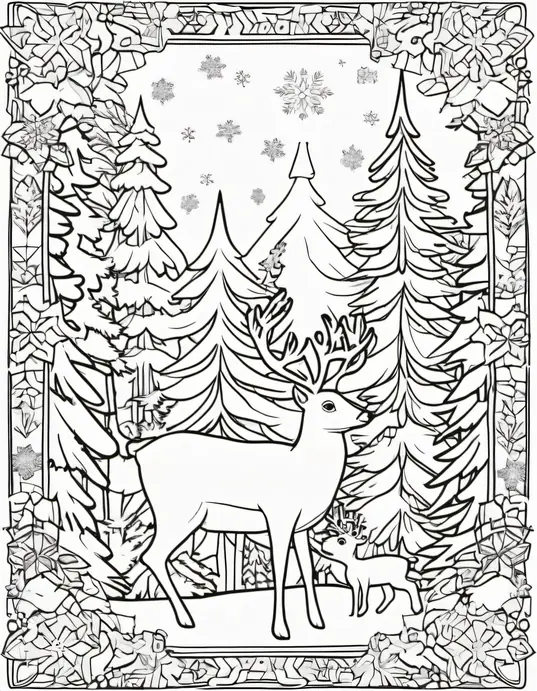 Snowflake Forest Coloring Adventure