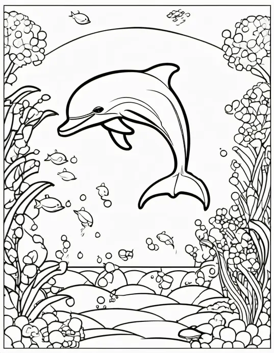 Colorful Underwater Dolphin Playground Scene