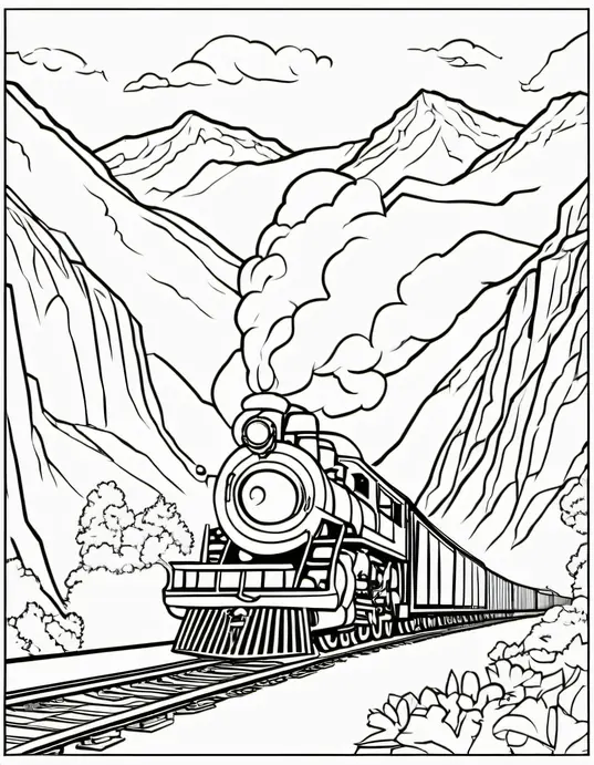 Color Trains Chugging Through Mountain Tunnel
