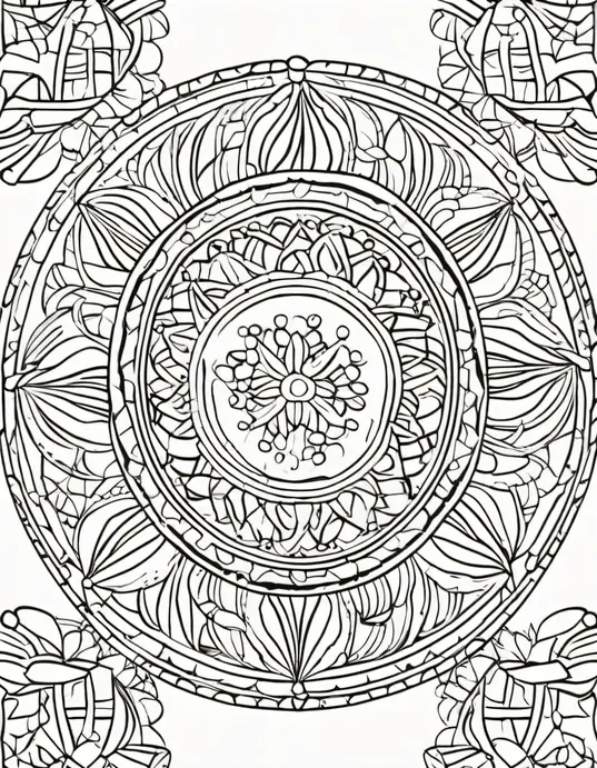 Colorful Ocean Mandala for Kids to Explore