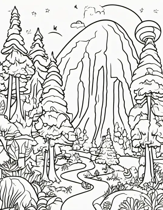 Extraterrestrial Forest Coloring Adventure