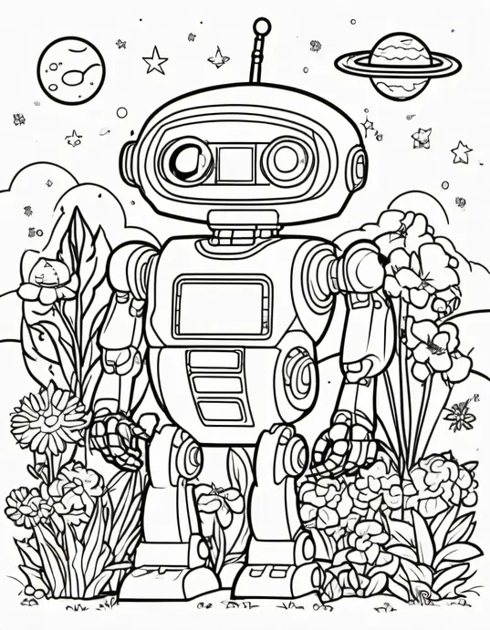 Colorful Alien Robot Garden Party