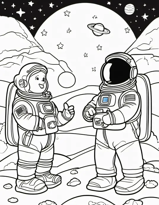 Color and Explore: Moonbase Penguin Playtime