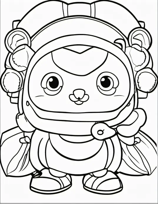 Kawaii Rainbow Unicorn Coloring Scene