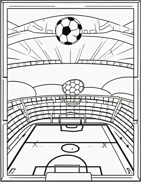 Soccer Players Coloring Fun Field Day Scene