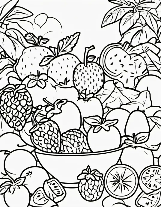 Colorful Summer Fruit Jungle Scene