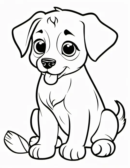 Pawsome Puppy Coloring Scene for Kids