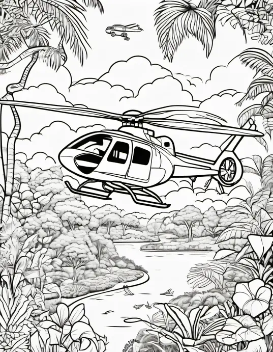 Color and Learn: Jungle Helicopter Rescue Mission