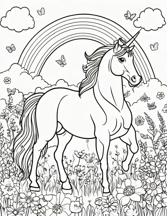 Color and Play: Rainbow Unicorn Meadow
