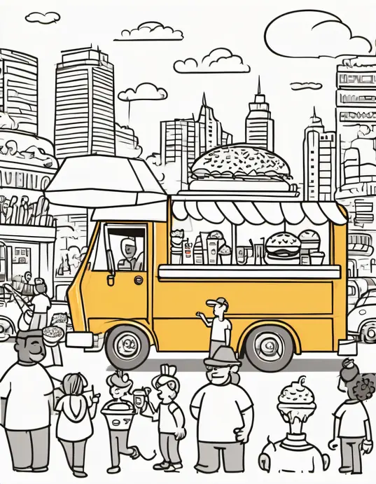 Coloring Fast Food Truck Playtime Fun