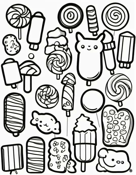 Sweet Candyland Coloring Page for Kids