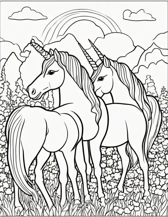 Color and Play: Unicorn Meadow Sunset
