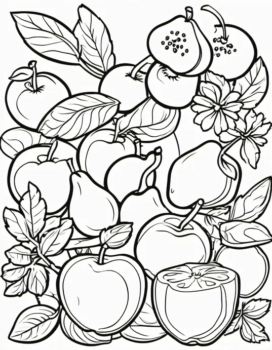 Color and Discover Delicious Fruit Garden