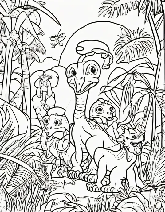 Color Alien Planet Jungle Safari Scene