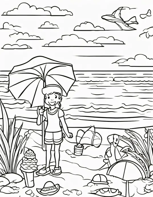 Sunny Beach Coloring Adventure