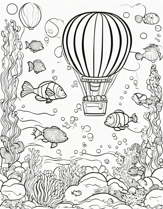 Colorful Underwater Balloon Party Scene