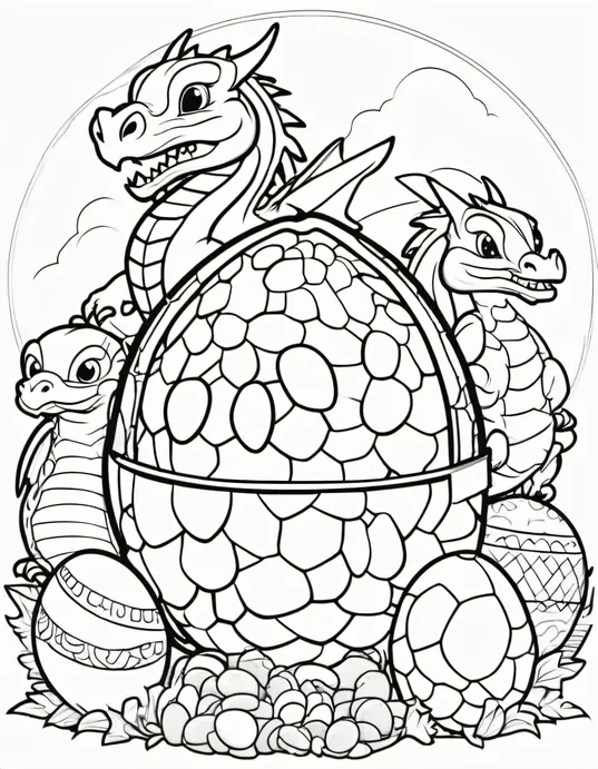 Dragon Egg Hatchery Coloring Scene