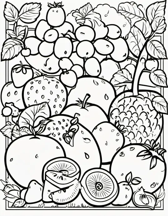 Color Fruit Rainbow Garden Scene