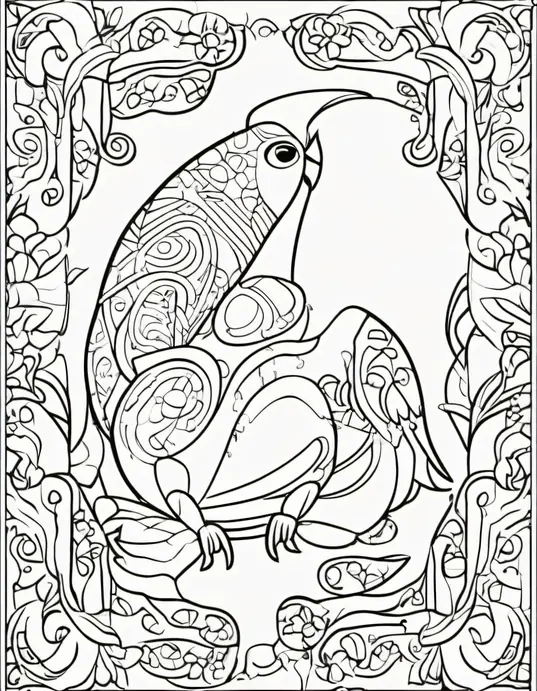 Exotic Jungle Animals Coloring Page