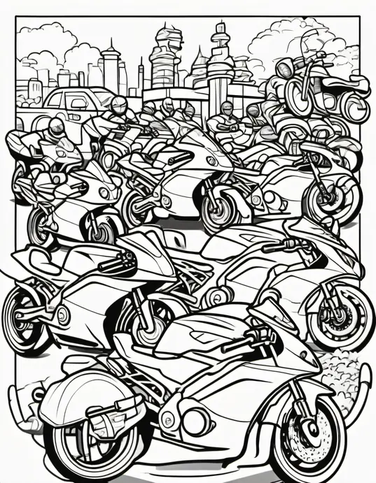 Color and Race Adventure Motorcycle Playground