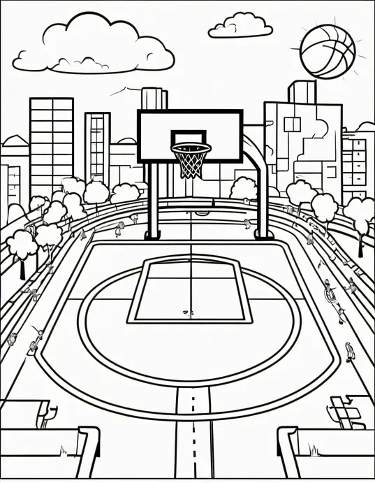 Colorful Slam Dunk Basketball Playground for Kids