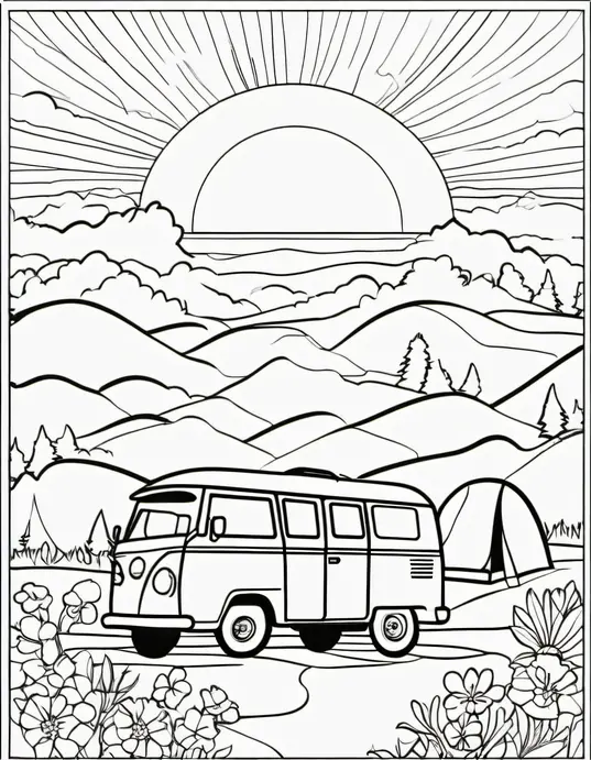 Colour Sunset Tents and Camper Van Adventure