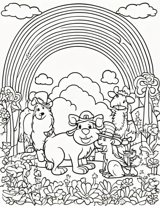 Leprechaun Rainbow Coloring Adventure