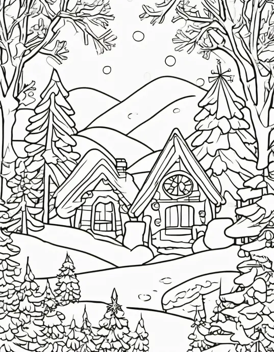 Snowflake Forest Coloring Adventure