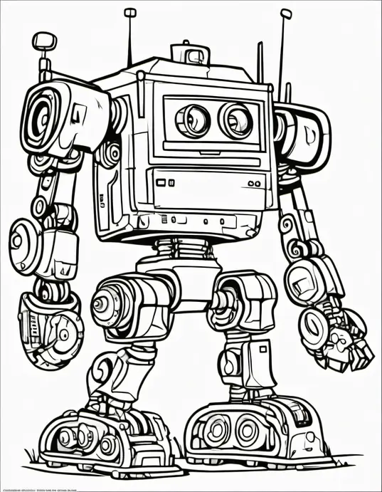 Color and Create: Jolly Junkyard Robot Friends