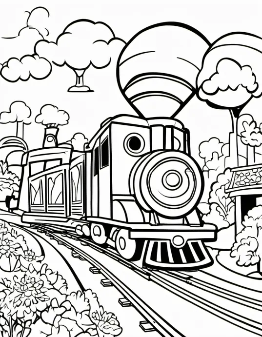Color and Explore Train Playground Adventure