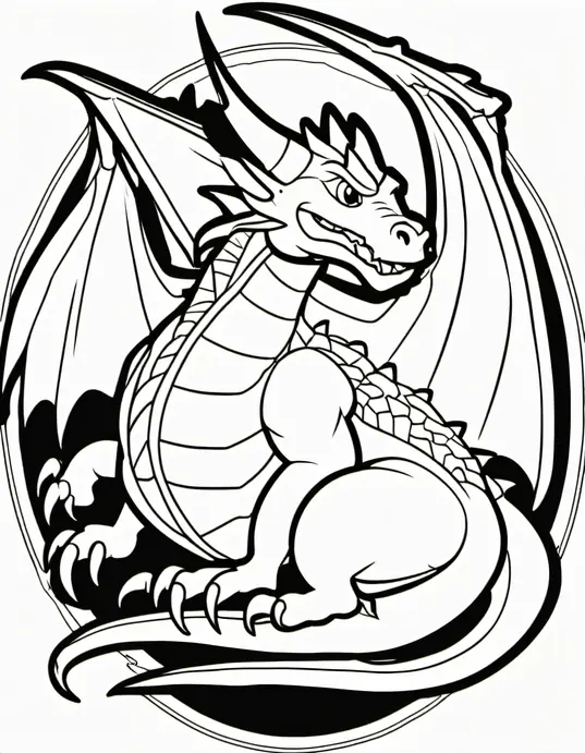Anime-Style Dragon Coloring Page for Kids