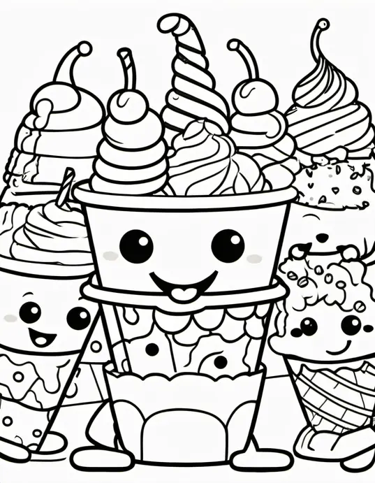 Scoop Delight: Coloring Ice Cream Sundaes Party!