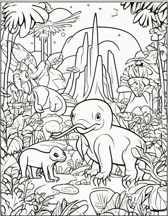Extraterrestrial Jungle Coloring Adventure
