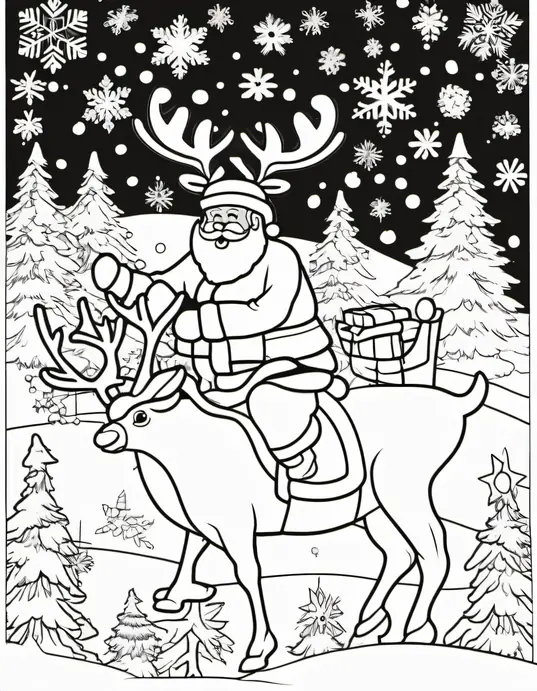 Santa's Magical Snowflake Coloring Adventure