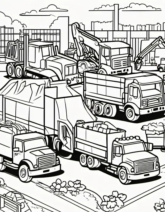 Color Trucks at Construction Site Playground