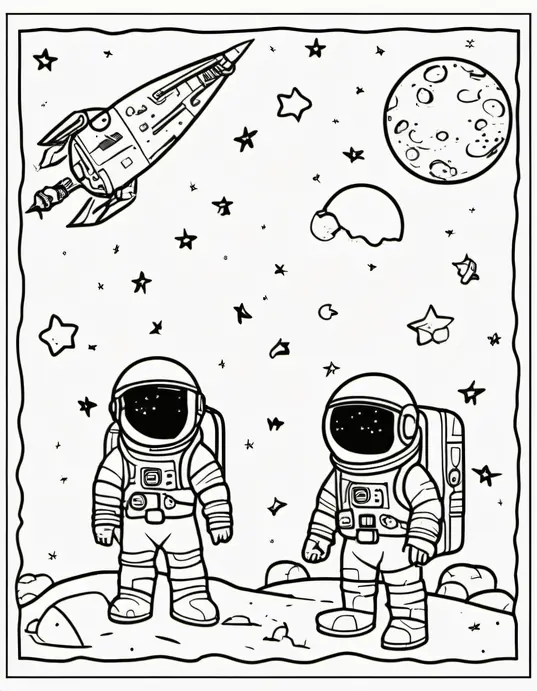 Moonbase Coloring Adventure for Little Astronauts