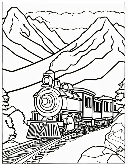 Colorful Steam Train Chugging Through Mountain Tunnel