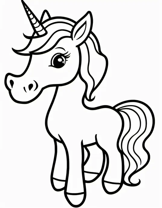 Purrfectly Pink Unicorn Coloring Page