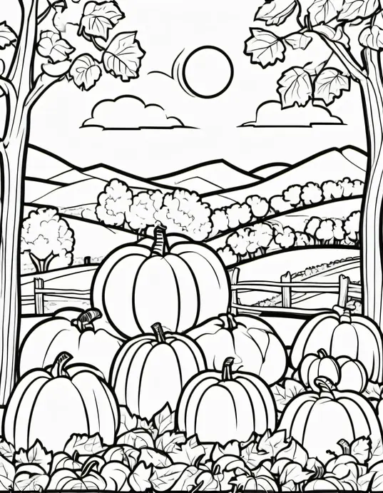 Coloring Farmers Harvest Pumpkin Patch