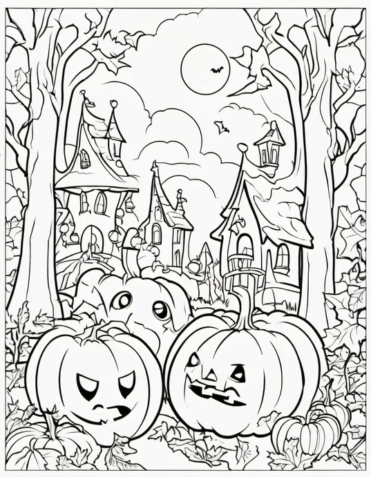 Spooky Forest Coloring Adventure