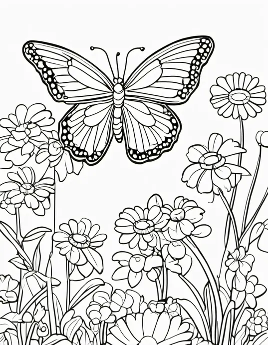 Colorful Garden Butterfly Adventure Scene
