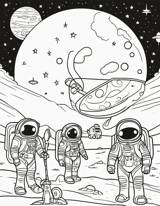 Moon Coloring Adventure: Alien Friends