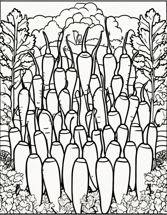 Colorful Carrot Garden for Kids to Draw!