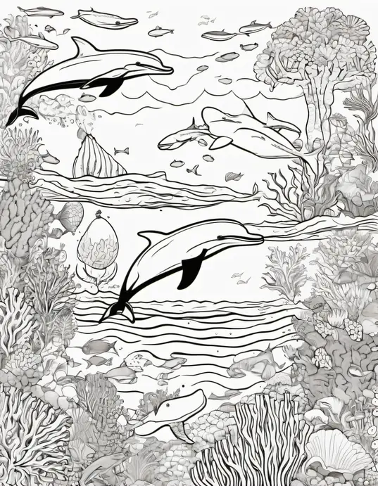 Color and Discover Underwater Friends with Giant Whales