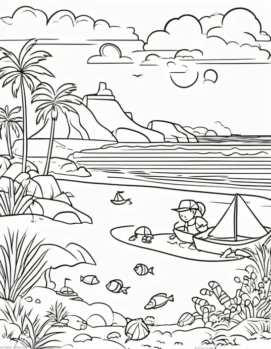 Sunny Seaside Coloring Adventure