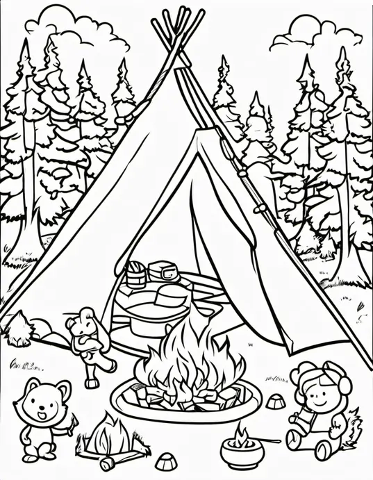 Colorful Campfire Night Under the Stars