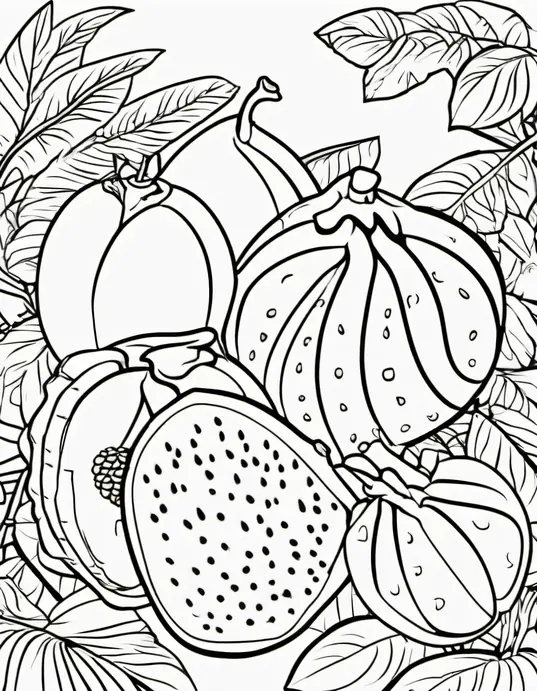 Color and Discover Exotic Fruit Jungle